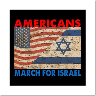 Americans For Israel US Flag Israel Flag Vintage Posters and Art